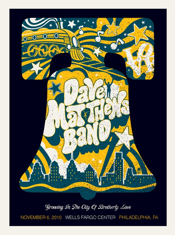 Methane Studios — Dave Matthews Band, Wells Fargo Center, Philadelphia, PA · Nov 6, 2010 Poster