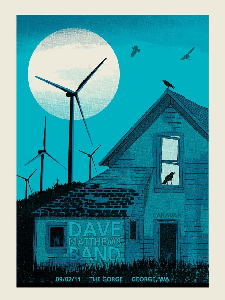 Marq Spusta — Dave Matthews Band, The Gorge Amphitheatre, George, WA · Sep 2, 2011 Poster