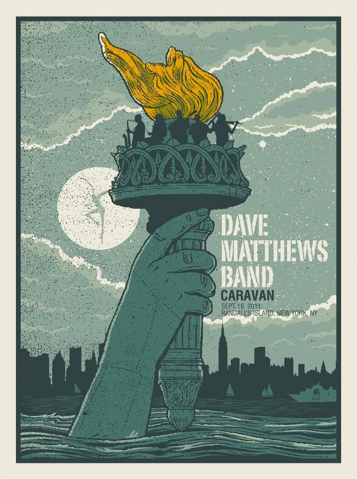 Methane Studios — Dave Matthews Band, Harlem River Event Area (Randall's Island Park), New York, NY · Sep 16, 2011 Poster