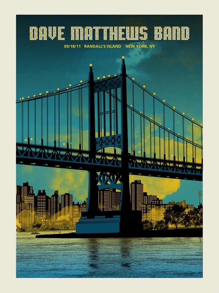 Methane Studios — Dave Matthews Band, Harlem River Event Area (Randall's Island Park), New York, NY · Sep 18, 2011 Poster