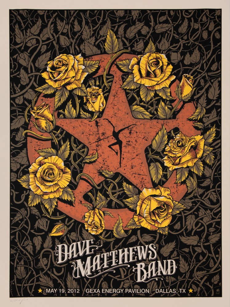 Methane Studios — Dave Matthews Band, Gexa Energy Pavilion, Dallas, TX · May 19, 2012 Poster