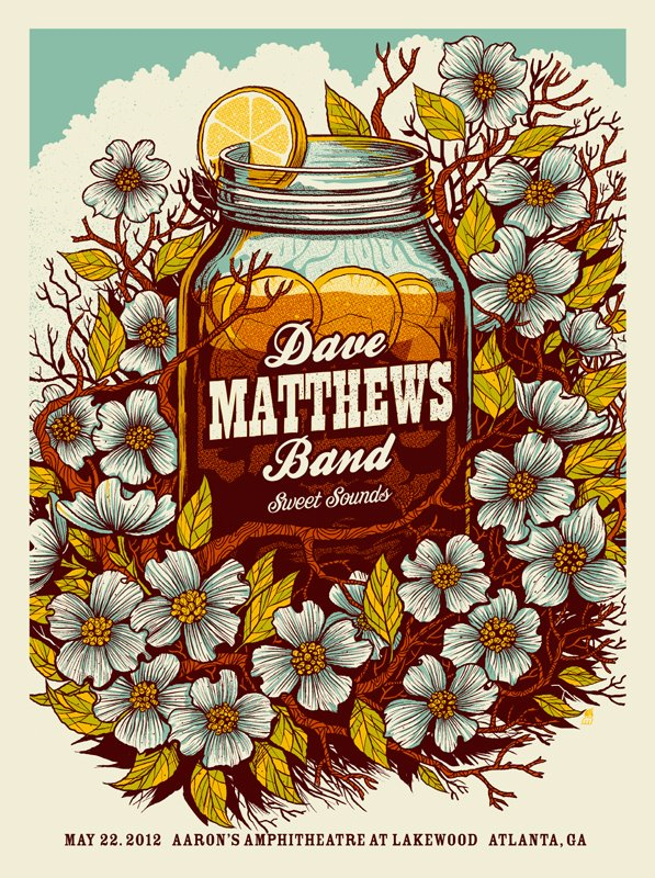 Methane Studios — Dave Matthews Band, Aaron's Amphitheatre at Lakewood, Atlanta, GA · May 22, 2012 Poster