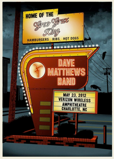 Methane Studios — Dave Matthews Band, PNC Music Pavilion, Charlotte, NC · May 23, 2012 Poster