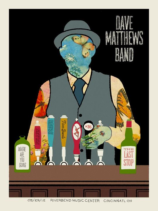 Methane Studios — Dave Matthews Band, Riverbend Music Center, Cincinnati, OH · May 29, 2012 Poster