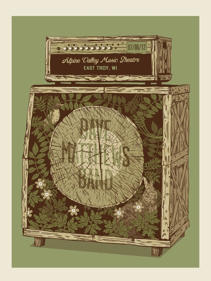 Methane Studios — Dave Matthews Band, Alpine Valley Music Theatre, East Troy, WI · Jul 6, 2012 Poster