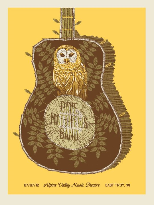Methane Studios — Dave Matthews Band, Alpine Valley Music Theatre, East Troy, WI · Jul 7, 2012 Poster