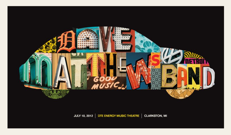 Methane Studios — Dave Matthews Band, DTE Energy Music Theatre, Clarkston, MI · Jul 10, 2012 Poster