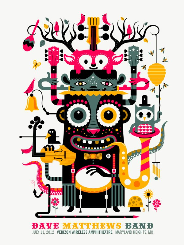 Methane Studios — Dave Matthews Band, Verizon Wireless Amphitheater St. Louis, Maryland Heights, MO · Jul 11, 2012 Poster