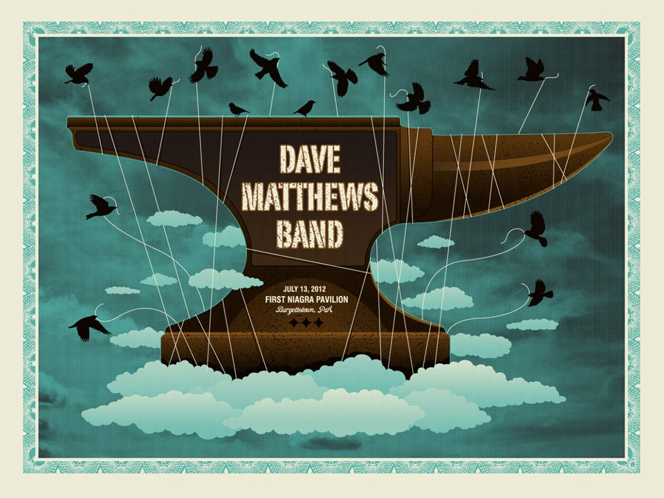 Methane Studios — Dave Matthews Band, First Niagara Pavilion, Burgettstown, PA · Jul 13, 2012 Poster