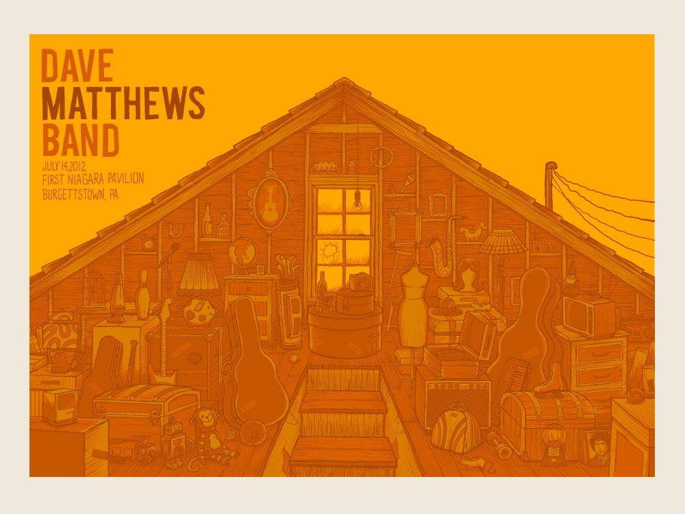 Methane Studios — Dave Matthews Band, First Niagara Pavilion, Burgettstown, PA · Jul 14, 2012 Poster