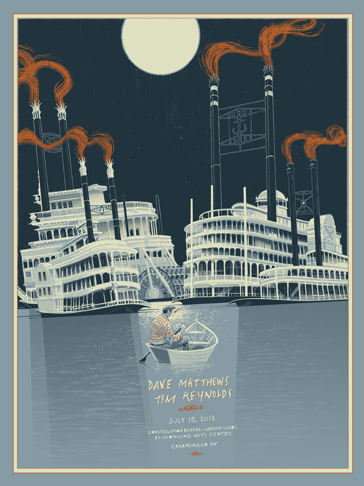 Rich Kelly — Dave Matthews Band, Constellation Brands–Marvin Sands Performing Arts Center (Finger Lakes Community College), Canandaigua, NY · Jul 15, 2012 Poster