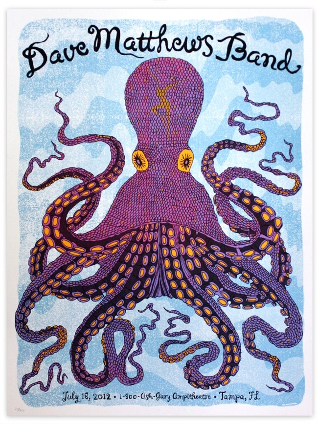 Nate Duval — Dave Matthews Band, MIDFLORIDA Credit Union Amphitheatre at the Florida State Fairgrounds, Tampa, FL · Jul 18, 2012 Poster