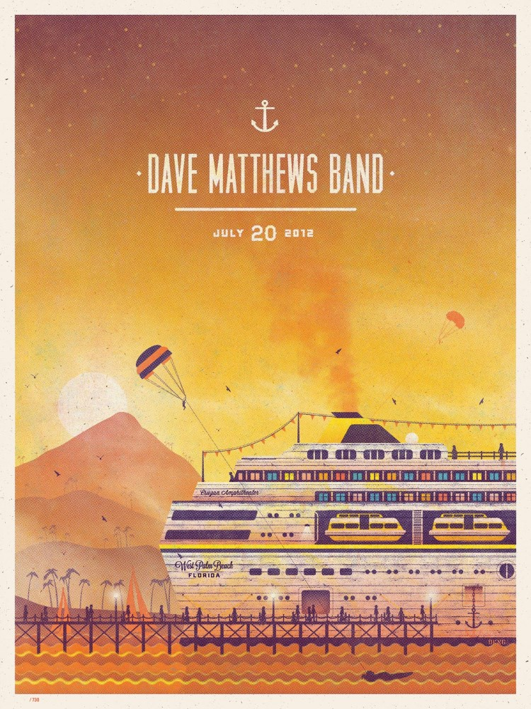 DKNG — Dave Matthews Band, iTHINK Financial Amphitheatre, West Palm Beach, FL · Jul 20, 2012 Poster
