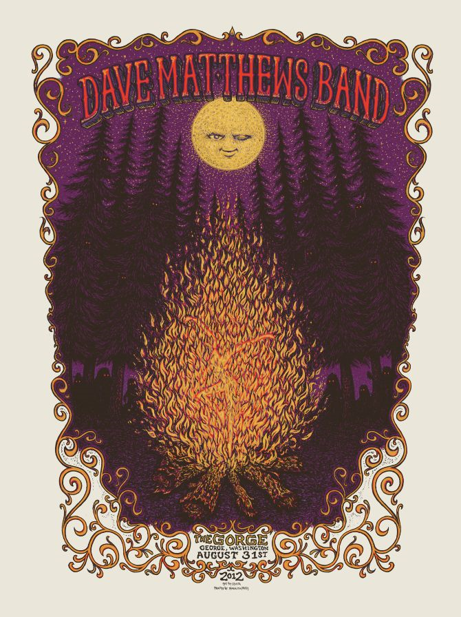Marq Spusta — Dave Matthews Band, The Gorge Amphitheatre, George, WA · Aug 31, 2012 Poster