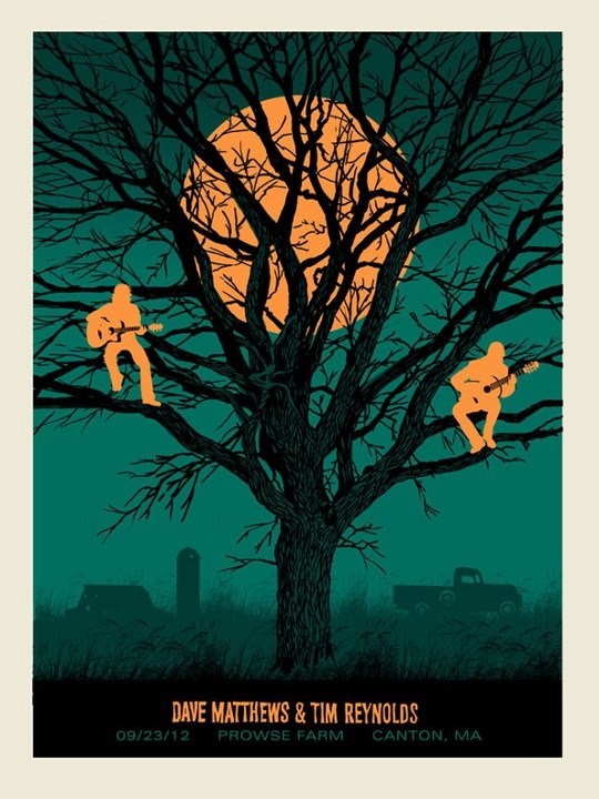Methane Studios — Dave Matthews Band, Prowse Farm, Canton, MA · Sep 23, 2012 Poster
