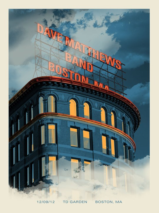 Methane Studios — Dave Matthews Band, TD Garden, Boston, MA · Dec 9, 2012 Poster