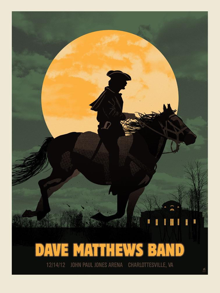 Methane Studios — Dave Matthews Band, John Paul Jones Arena (University of Virginia), Charlottesville, VA · Dec 14, 2012 Poster