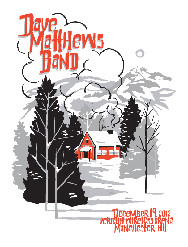 Furturtle Show Prints (Travis Bone) — Dave Matthews Band, Verizon Wireless Arena, Manchester, NH · Dec 19, 2012 Poster