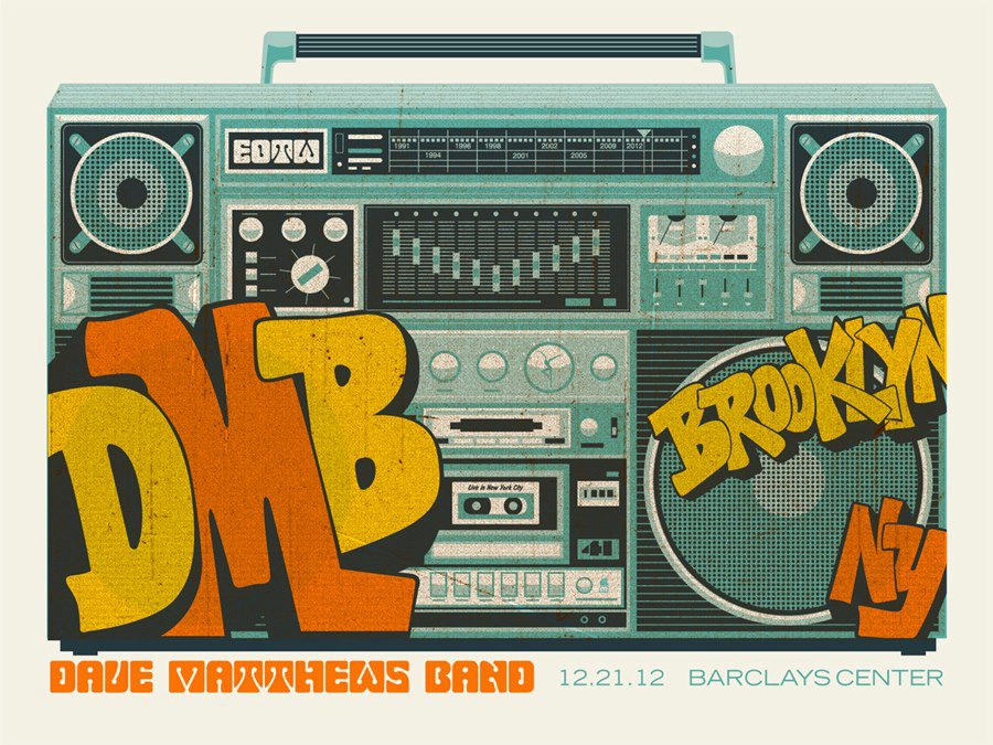 Methane Studios — Dave Matthews Band, Barclays Center, Brooklyn, NY · Dec 21, 2012 Poster