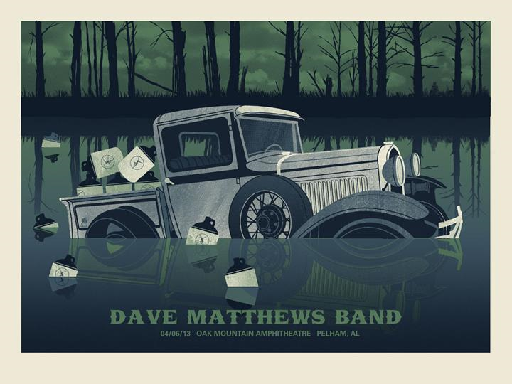 Methane Studios — Dave Matthews Band, Oak Mountain Amphitheatre, Pelham, AL · Apr 6, 2013 Poster