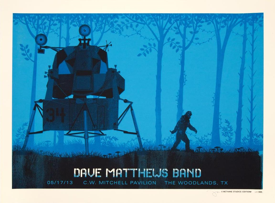 Methane Studios — Dave Matthews Band, The Cynthia Woods Mitchell Pavilion, The Woodlands, TX · May 17, 2013 Poster