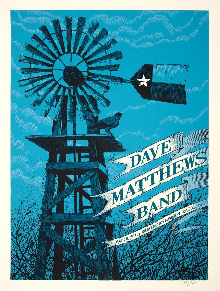 Methane Studios — Dave Matthews Band, Gexa Energy Pavilion, Dallas, TX · May 18, 2013 Poster