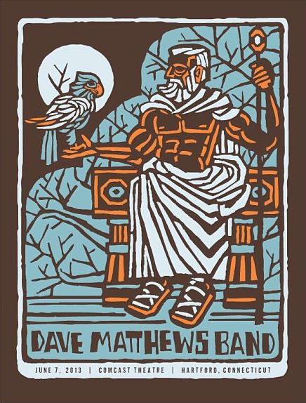 Furturtle Show Prints (Travis Bone) — Dave Matthews Band, Comcast Theatre, Hartford, CT · Jun 7, 2013 Poster