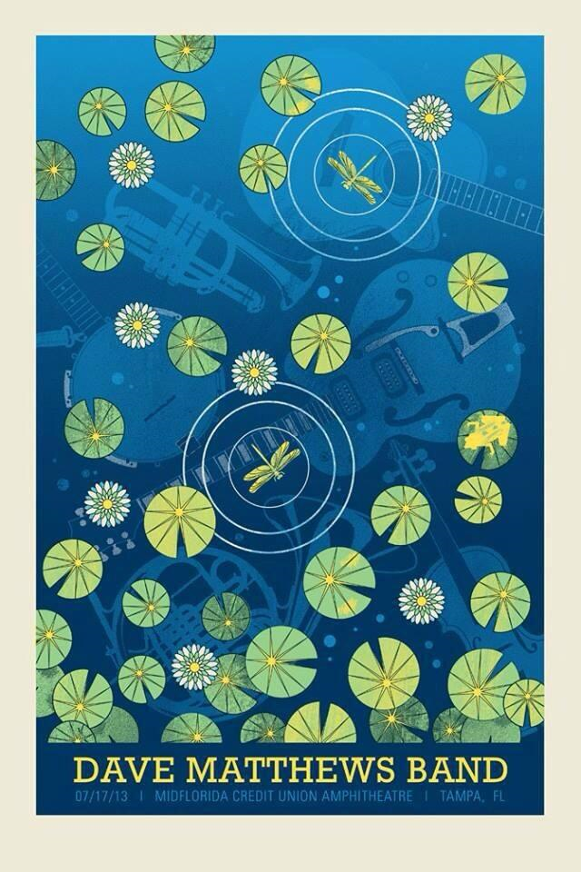 Methane Studios — Dave Matthews Band, MIDFLORIDA Credit Union Amphitheatre at the Florida State Fairgrounds, Tampa, FL · Jul 17, 2013 Poster