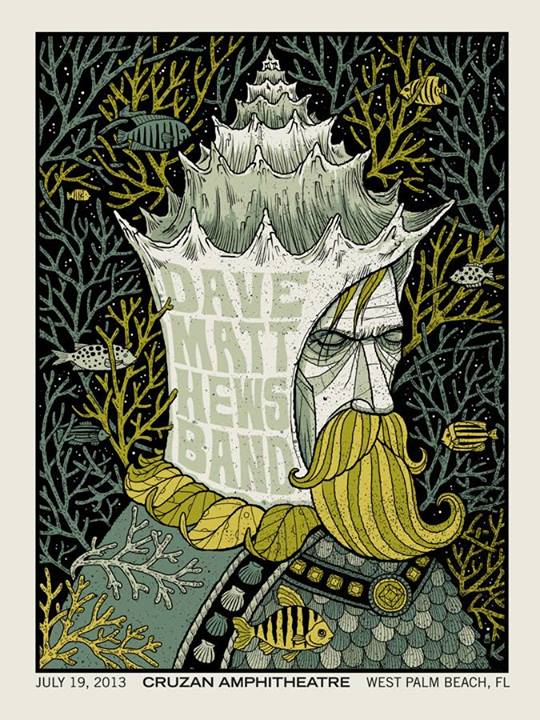 Methane Studios — Dave Matthews Band, iTHINK Financial Amphitheatre, West Palm Beach, FL · Jul 19, 2013 Poster