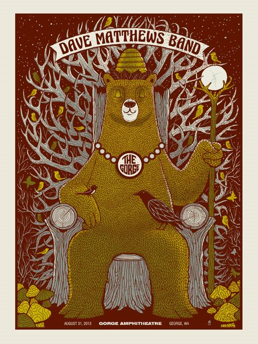 Methane Studios — Dave Matthews Band, The Gorge Amphitheatre, George, WA · Aug 31, 2013 Poster
