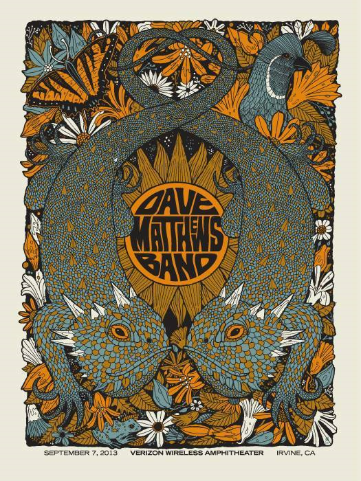 Methane Studios — Dave Matthews Band, Verizon Wireless Amphitheatre, Irvine, CA · Sep 7, 2013 Poster