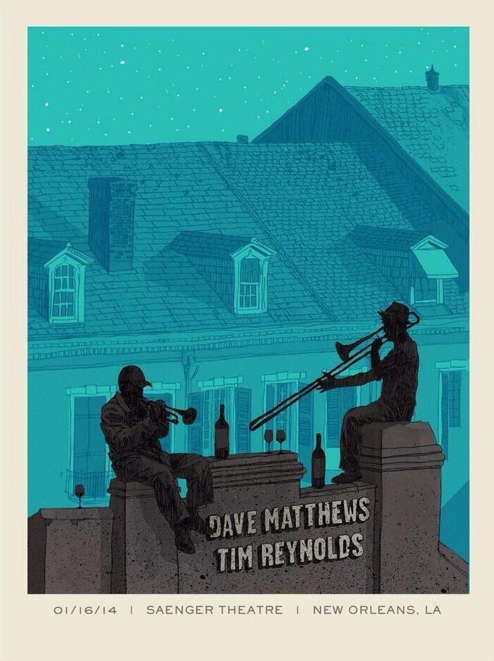 Methane Studios — Dave Matthews Band, Saenger Theatre, New Orleans, LA · Jan 16, 2014 Poster
