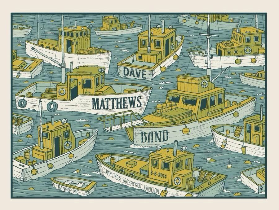 Methane Studios — Dave Matthews Band, Darling's Waterfront Pavilion, Bangor, ME · Jun 6, 2014 Poster