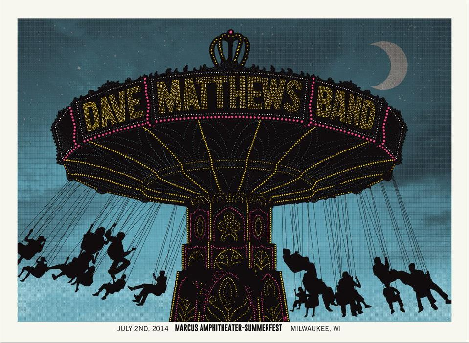 Methane Studios — Dave Matthews Band, Marcus Amphitheater, Milwaukee, WI · Jul 2, 2014 Poster