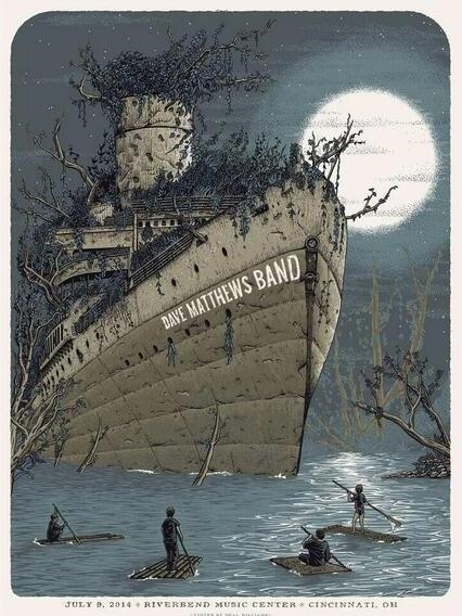 Neal Williams — Dave Matthews Band, Riverbend Music Center, Cincinnati, OH · Jul 9, 2014 Poster