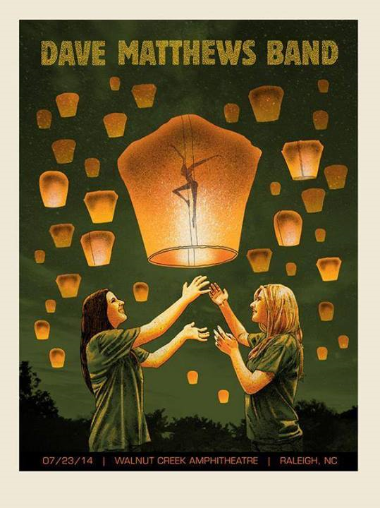 Methane Studios — Dave Matthews Band, Coastal Credit Union Music Park at Walnut Creek, Raleigh, NC · Jul 23, 2014 Poster