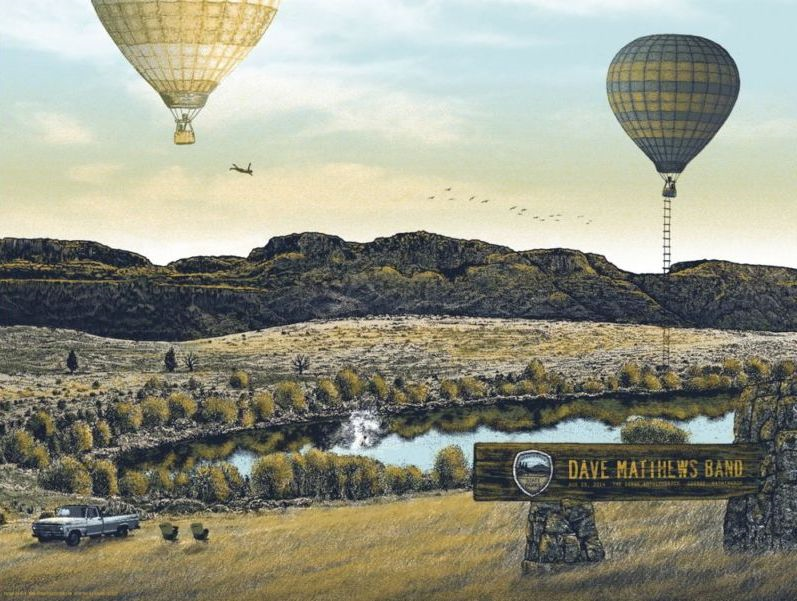 Dave Matthews Band Poster, The Gorge Amphitheatre, George, WA · Aug 29, 2014 Poster