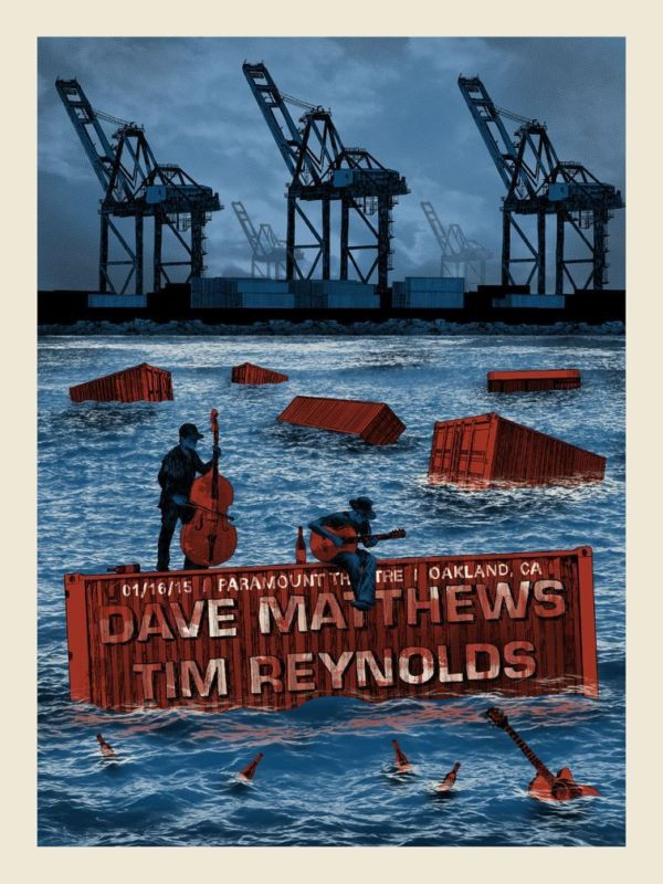 Methane Studios — Dave Matthews Band, Paramount Theatre, Oakland, CA · Jan 16, 2015 Artist Proof Poster