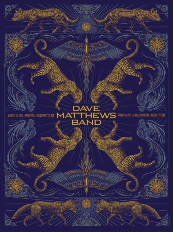 Todd Slater — Dave Matthews Band, Foro Sol, El Plaza Condesa, Mexico City, MEX · Mar 15–16, 2015 Poster