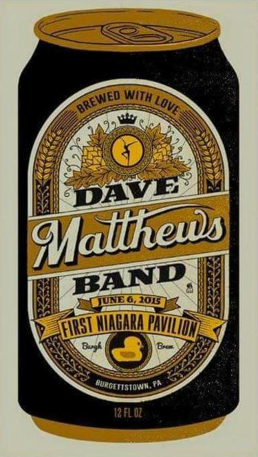 Methane Studios — Dave Matthews Band, First Niagara Pavilion, Burgettstown, PA · Jun 6, 2015 Poster