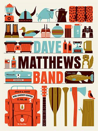 Methane Studios — Dave Matthews Band, Xcel Energy Center, Saint Paul, MN · Jul 1, 2015 Poster