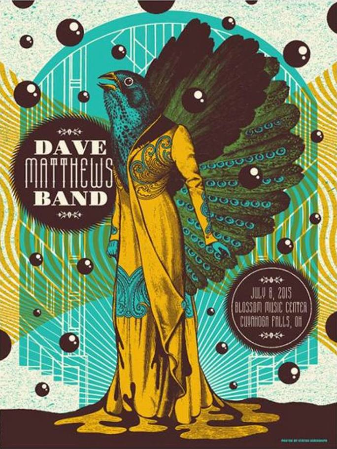 Justin Helton (Status Serigraph) — Dave Matthews Band, Blossom Music Center, Cuyahoga Falls, OH · Jul 8, 2015 Poster