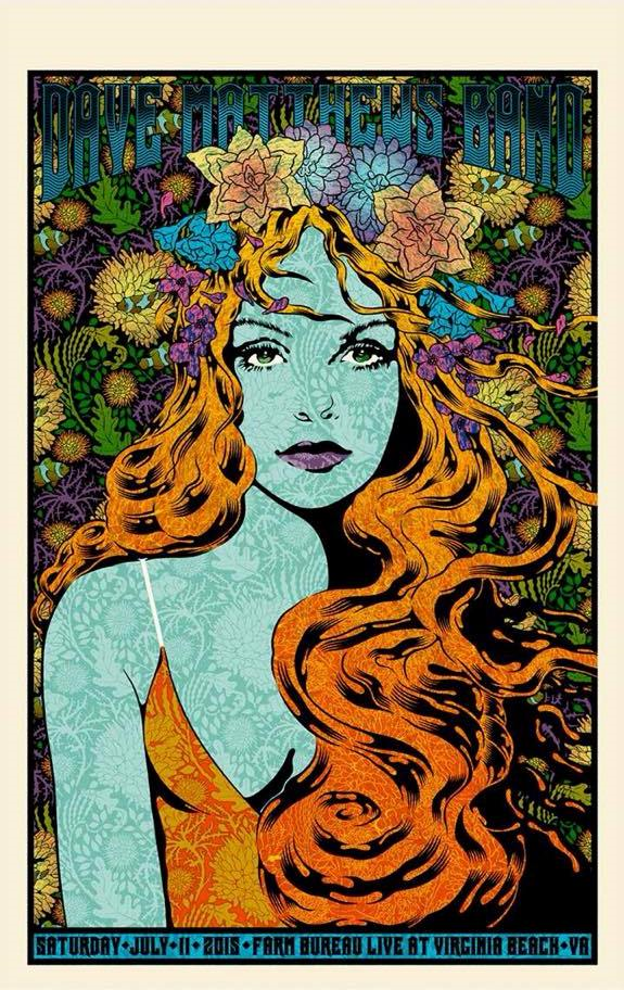 Chuck Sperry — Dave Matthews Band, Veterans United Home Loans Amphitheater at Virginia Beach, Virginia Beach, VA · Jul 11, 2015 Poster