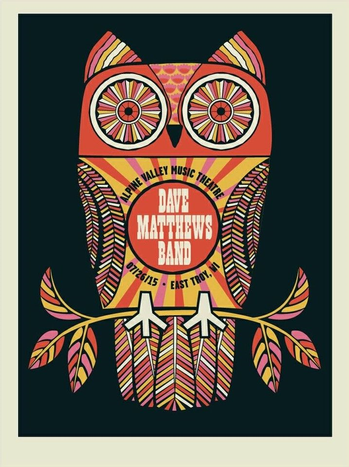 Methane Studios — Dave Matthews Band, Alpine Valley Music Theatre, East Troy, WI · Jul 26, 2015 Show Poster