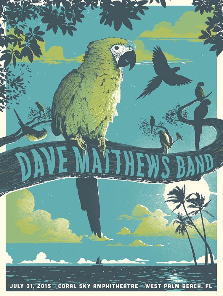 Matt Fleming — Dave Matthews Band, iTHINK Financial Amphitheatre, West Palm Beach, FL · Jul 31, 2015 Poster