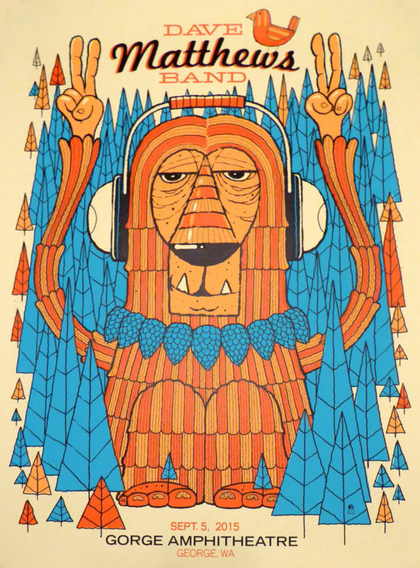 Methane Studios — Dave Matthews Band, The Gorge Amphitheatre, George, WA · Sep 5, 2015 Poster