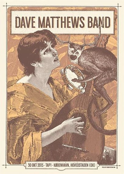 Error Design — Dave Matthews Band, TAP1, Copenhagen, DNK · Oct 30, 2015 Poster