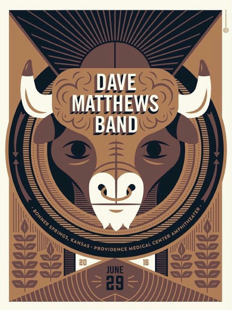 Tad Carpenter — Dave Matthews Band, Providence Medical Center Amphitheater, Bonner Springs, KS · Jun 29, 2016 Poster