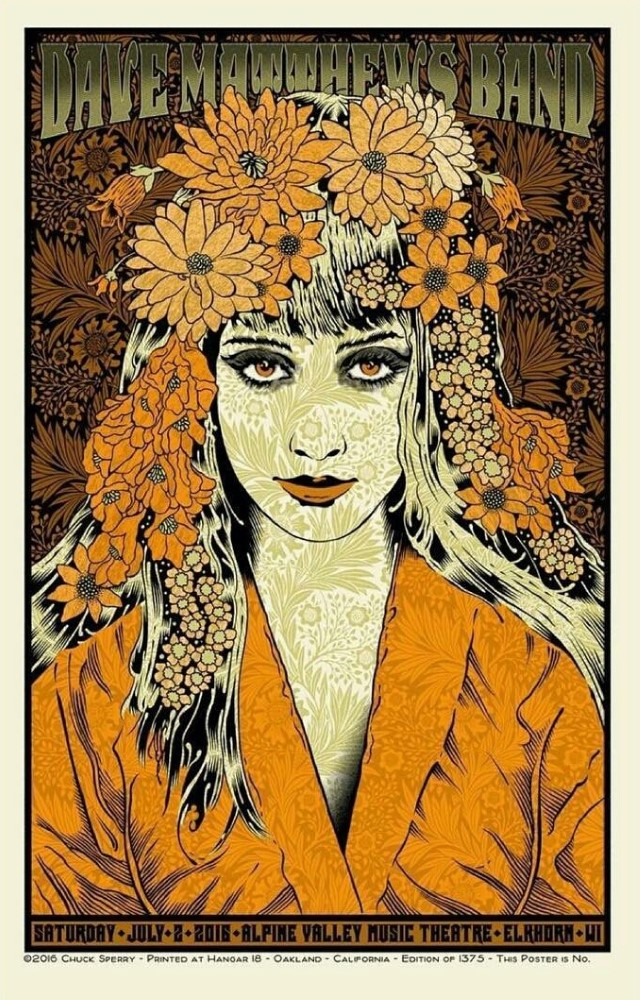 Chuck Sperry — Dave Matthews Band, Alpine Valley Music Theatre, East Troy, WI · Jul 2, 2016 Poster