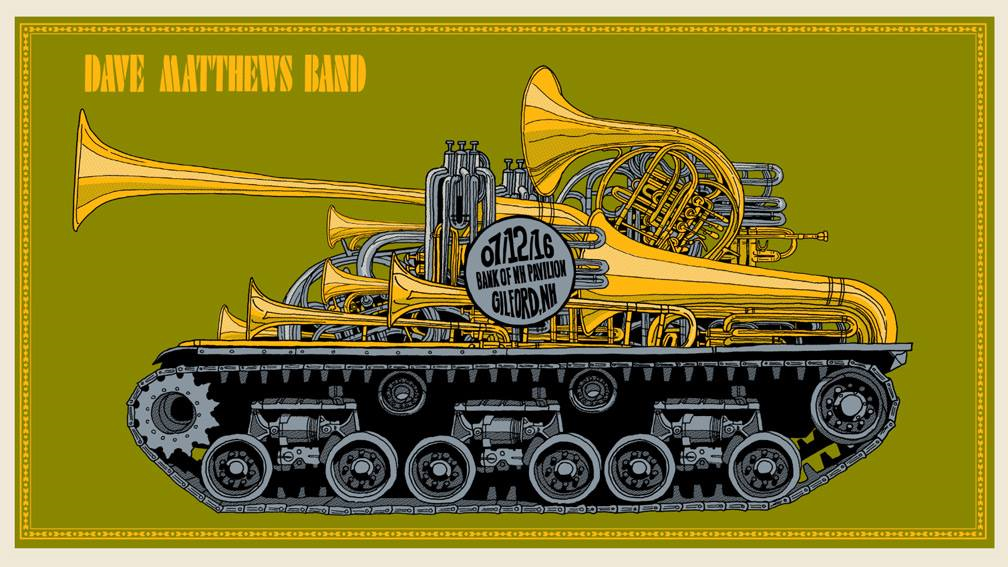 Methane Studios — Dave Matthews Band, Bank of New Hampshire Pavilion, Gilford, NH · Jul 12, 2016 Poster